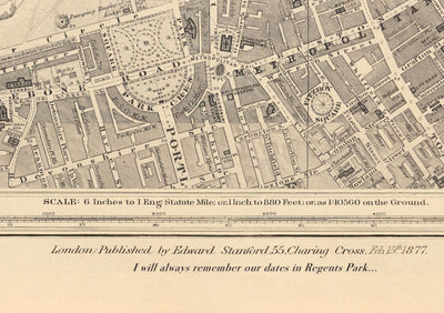 Ancienne carte du centre de Londres par Edward Stanford, 1862 - Mayfair, Street Oxford, Westminster, Knightsbridge, Waterloo - W1, WC1, WC2, SW1, W2