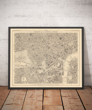 Alte Karte von Zentral-London von Edward Stanford, 1862 - Mayfair, Oxford Street, Westminster, Knightsbridge, Waterloo - W1, WC1, WC2, SW1, W2 