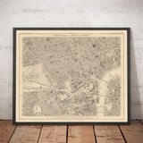 Old Map of Central London by Edward Stanford, 1862 - Mayfair, Oxford Street, Westminster, Knightsbridge, Waterloo - W1, WC1, WC2, SW1, W2
