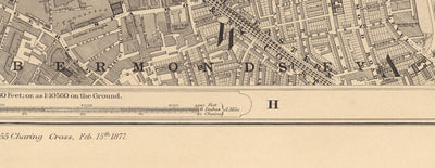 Ancienne carte de la ville de Londres par Edward Stanford, 1862 - London Bridge, St Pauls, Liverpool Saint, Banque, Finsbury, Southwark - EC1, EC2, EC3, EC4, E1, E1W, SE1, SE16