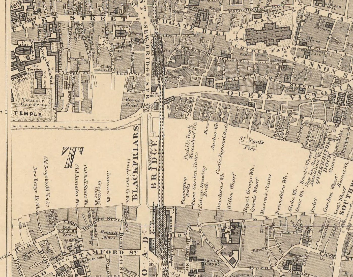 Old Map Of City Of London By Edward Stanford 1862 London Bridge St old-map-of-city-of-london-by-edward-stanford-1862-london-bridge-st