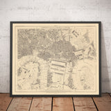 Alte Karte von Ost-London im Jahr 1862 von Edward Stanford - Isle of Dogs, Tower Hamlets, Limehouse, Poplar, Surrey Quays - E1, E3, E14, SE16 