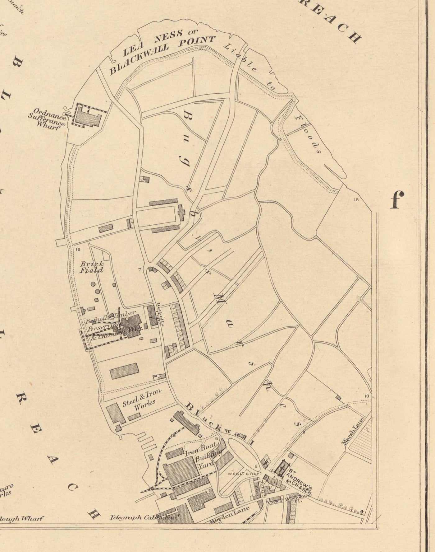 Alte Karte von East London 1862 von Edward Stanford - Isle of Hunde, Hamlets, Limehouse, Pappel, Surrey-Kais - E1, E3, E14, SE16