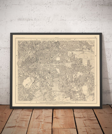 Old Map of South London by Edward Stanford, 1862 - Camberwell, Peckham, Walworth, Nunhead, Old Kent Road - SE5, SE17, SE15, SE1, SE16