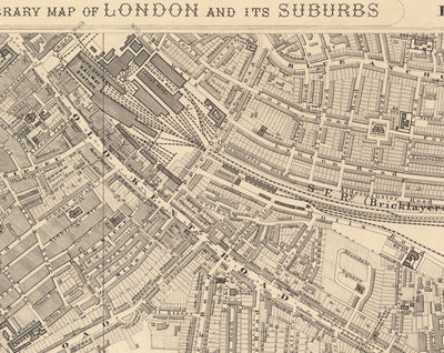 Old Map of South London by Edward Stanford, 1862-Camberwell, Peckham, Walworth, Nunhead, Old Kent Road-SE5, SE17, SE15, SE1, SE16