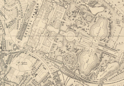 Mapa antiguo de South East London, 1862 de Edward Stanford - Norwood, Crystal Palace, Penge, Sydenham - SE27, SE19, SE20, SE26