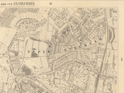 Carte ancienne de Sud-Est London, 1862 par Edward Stanford - Norwood, Palais Crystal, Penge, Sydenham - S27, SE19, SE20, S26