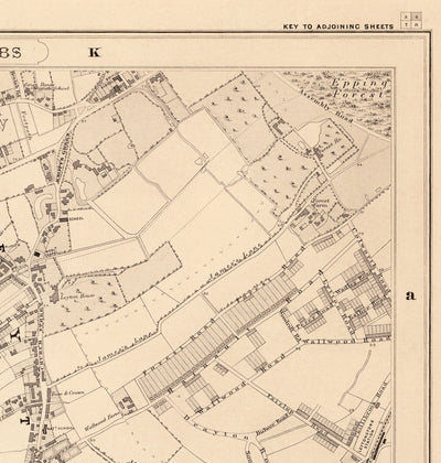 Mapa antiguo de North East London, 1862 de Edward Stanford - Walthamstow, Leyton, Wanstead, Leytonstone, Lea - E5, E10, E11, E17