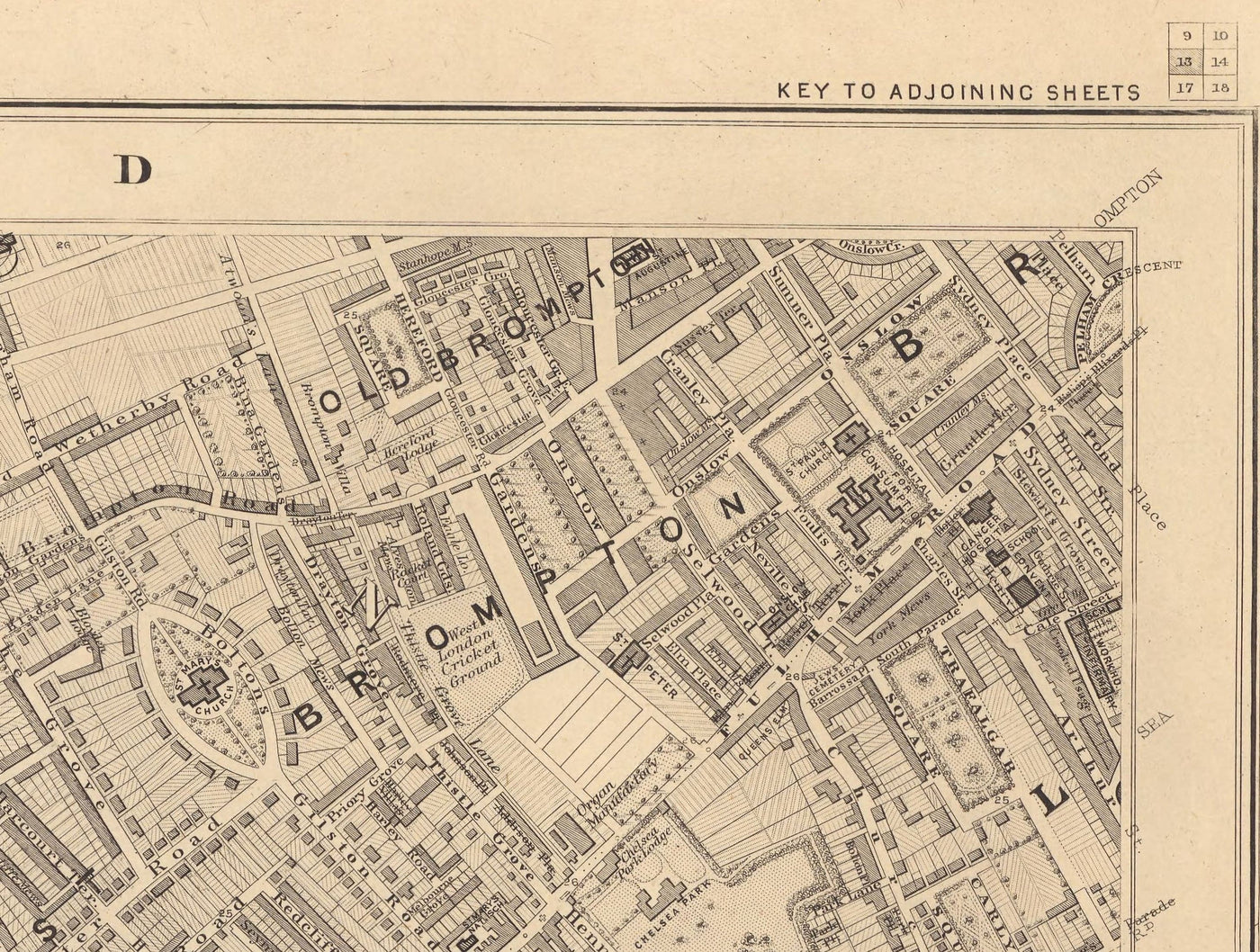 Sw6 Map Old Map of West London in 1862 by Edward Stanford - Fulham, Brompton ...