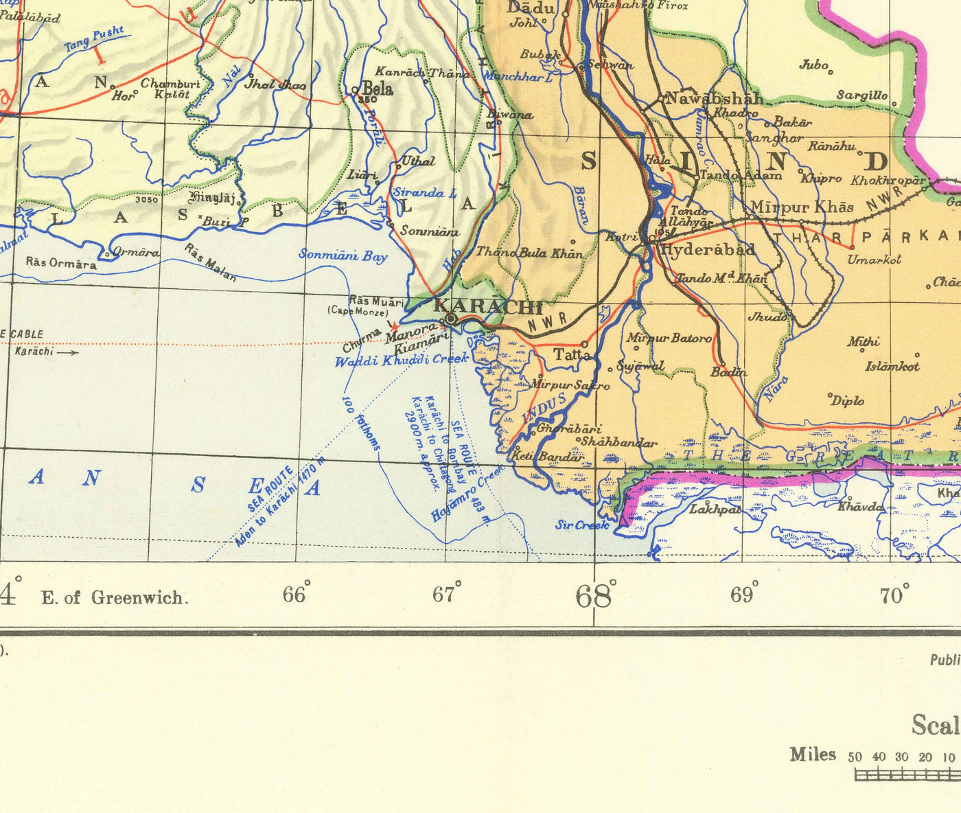 Primer mapa de Pakistán, 1953 - Antiguo mapa del Oeste y el Este independientes - Lahore, Bangladesh, Cachemira, Raj británico