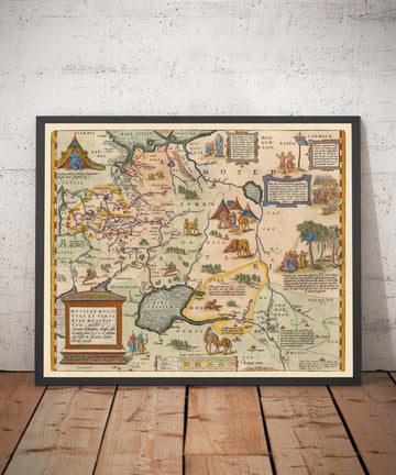 Antica mappa della Russia e della Tartaria, 1584 di Ortelius - Carta rara di Mosca, Siberia, Kazakistan, Turkmenistan, Uzbekistan 