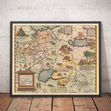 Old Map of Russia and Tartary, 1584 by Ortelius - Rare Chart of Moscow, Siberia, Kazakhstan, Turkmenistan, Uzbekistan