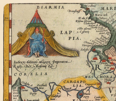 Alte Karte von Russland und Tartary, 1584 von Ortelius - Seltene Diagramm von Moskau, Sibirien, Kasachstan, Turkmenistan, Usbekistan