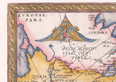 Alte Karte von Tartary (Russland, Sibirien, China) 1584 von Ortelius - Seltene Diagramm von Zentralasien, Amerika, Japan