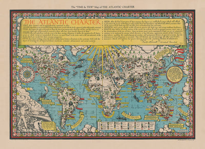 La Charte atlantique de Max Gill, 1942 - Graphique murale des Nations Unies pour la Seconde Guerre mondiale
