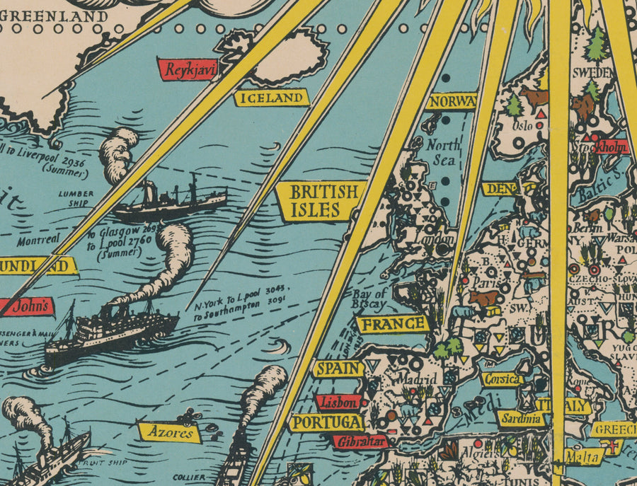 The Atlantic Charter por Max Gill, 1942 - World War 2 United Nations Wall Chart