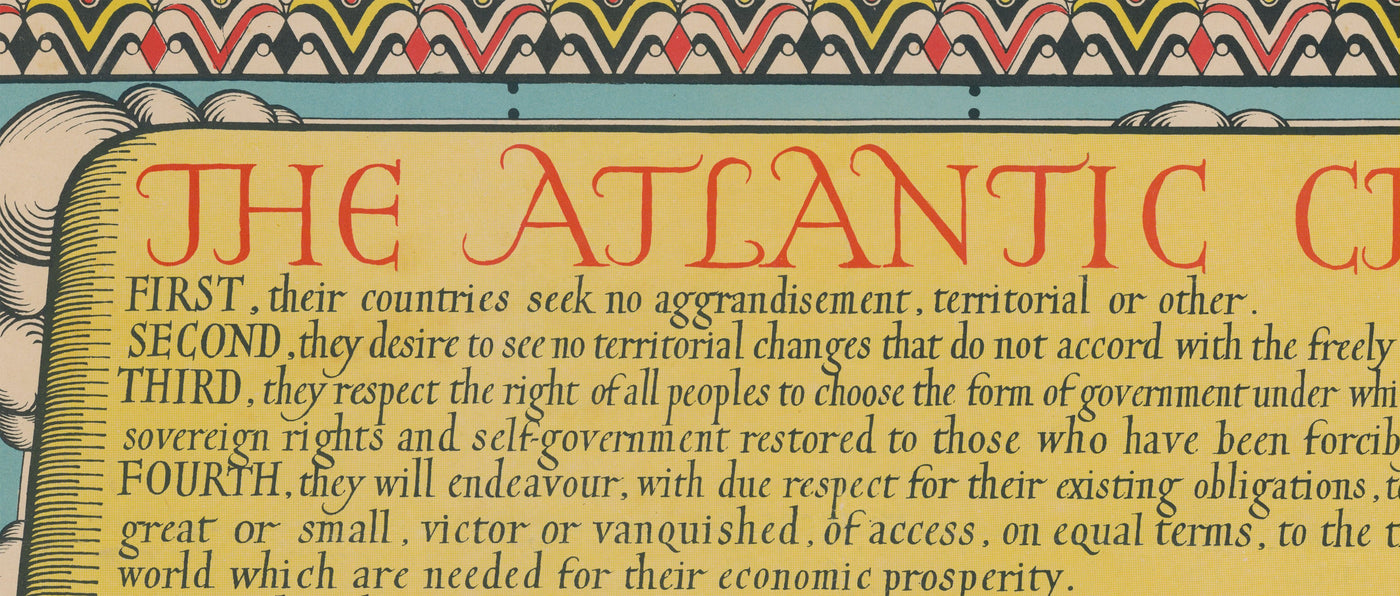 La Charte atlantique de Max Gill, 1942 - Graphique murale des Nations Unies pour la Seconde Guerre mondiale