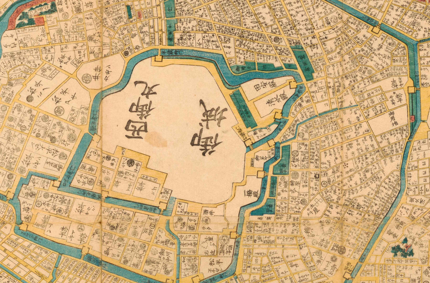 Alte Karte von Tokio im Jahr 1860 von Mohe Subaraya - Yokohama, Kawasaki, Chiba, Minato, Shinjuku