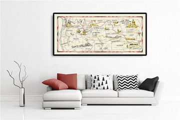 Alte Karte der Lewis-&-Clark-Expedition - Corps of Discovery, Oregon Trail, Mormonen, Pony Express, Louisiana Purchase 