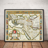 Vecchia mappa dell'Impero Turco / Ottomano di John Speed, 1627 - Turchia, Balcani, Grecia, Iran, Egitto, Siria 