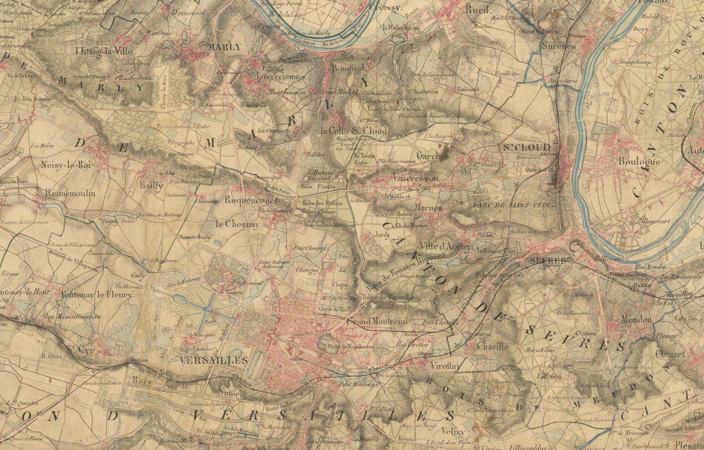 Carte ancienne (France) faite à la main - Faites votre propre carte de l'état-major (1800s French General Chart)