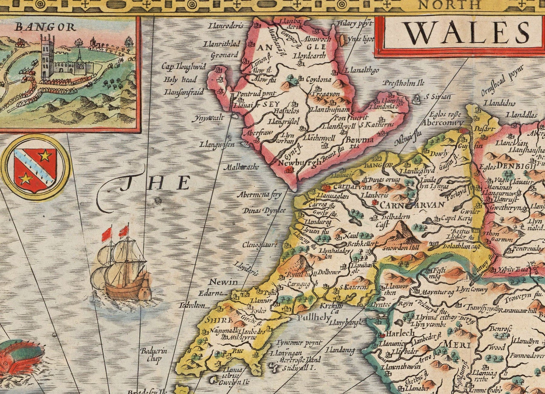 Old Colour Map Of Wales Cymru By John Speed 1610 The Unique Maps Co old-colour-map-of-wales-cymru-by-john-speed-1610-the-unique-maps-co