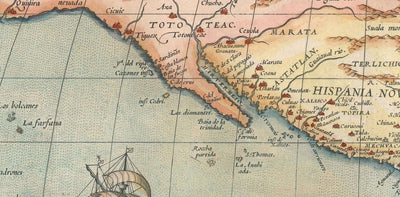 Ancienne carte North & South America 1572 - Première carte de l'hémisphère occidental de Abraham Ortelius