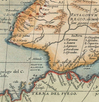 Mapa antiguo North & Sur América 1572 - Primer Mapa del Hemisferio Occidental por Abraham Ortelius