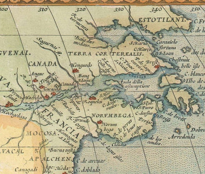 Alte Karte North & Südamerika 1572 - Erste Karte der westlichen Hemisphäre von Abraham Ortelius