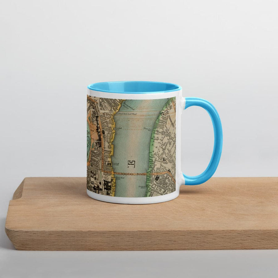 Tazza Buckingham Palace & Parlamento - Tazza unica da 330ml (11oz) con la mappa colorata di Londra del 1830 di CJ Greenwood 