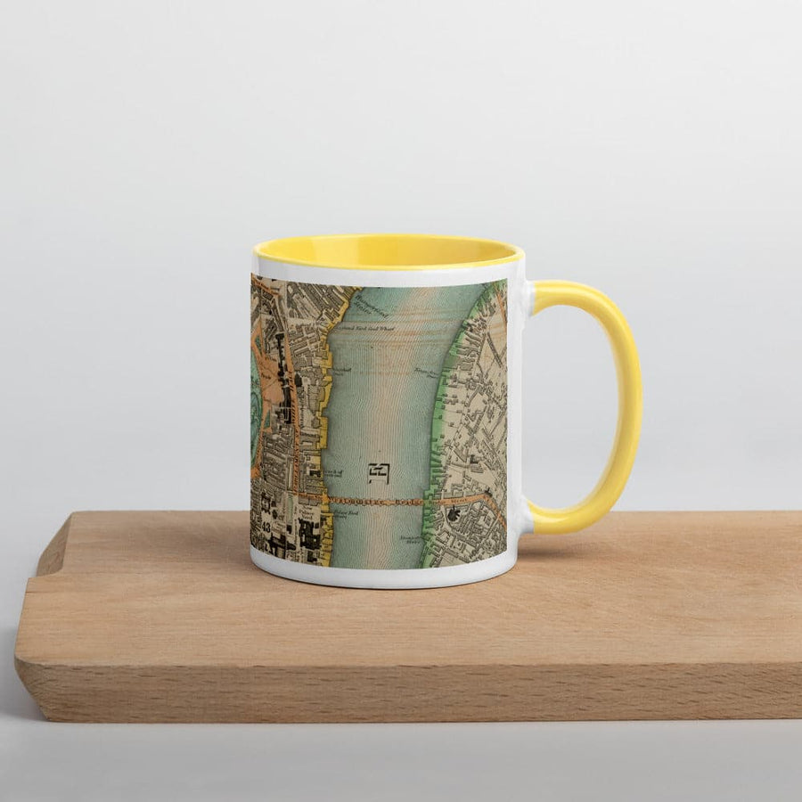 Tazza Buckingham Palace & Parlamento - Tazza unica da 330ml (11oz) con la mappa colorata di Londra del 1830 di CJ Greenwood 