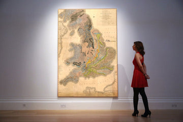 Seltene Geologiekarte von William Smith für England, Schottland und Wales, 1815 - Bis zu 5 Meter (16 Fuß) - Vintage Wandkunst 