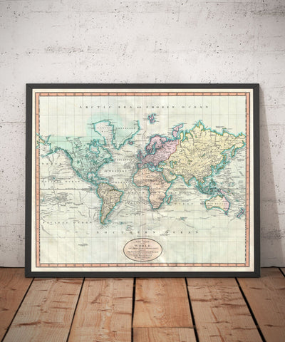 Old World Map from 1801 by John Cary - Vintage Atlas Chart