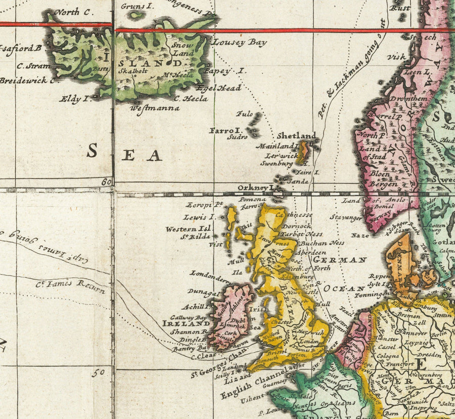 Mappa del Mondo Antico del 1719 di Herman Moll - Grande Atlante Coloniale e di Esplorazione 
