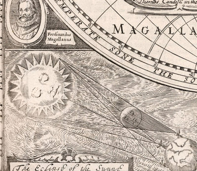 Alte Weltatlas Karte von 1651 von John Speed ​​- Seltene monochrome Kupferplatte Wandabschnitt