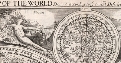 Carte de l'ancienne Atlas d'Old World à partir de 1651 par John Speed ​​- Tableau murale de cuivre monochrome rare